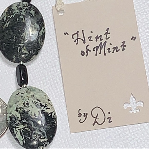 Handcrafted “Hint of Mint” Stone & Sterling Necklace & Earring Set - Picture 9 of 14